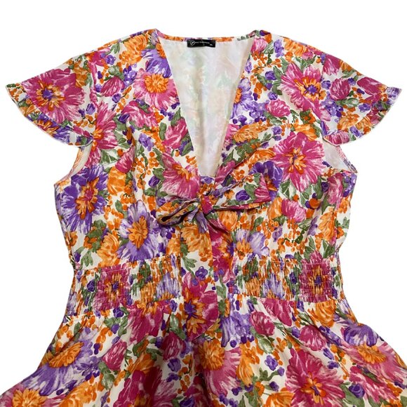 EUC PrettyGarden Women’s Colorful Floral Dress Size XXL - Picture 5 of 10